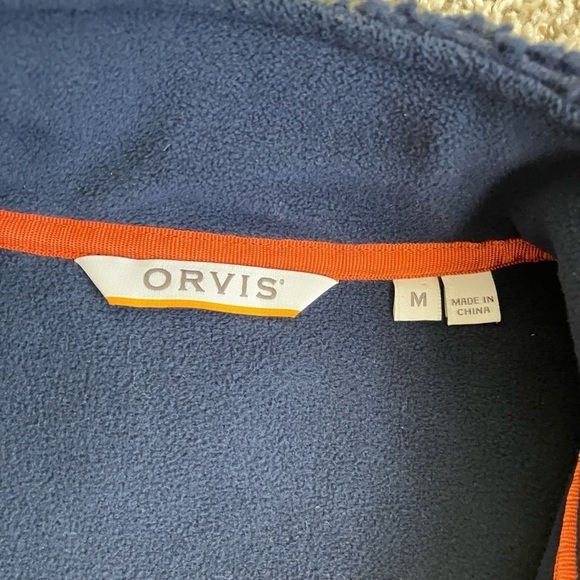 Orvis Sherpa Fleece Snow River Quarter Zip Pullover Aztec Southwestern Print M - Picture 15 of 16